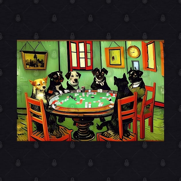 Four Dogs Playing Poker In by DavidBriotArt